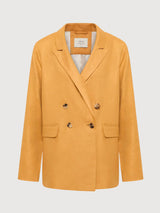 Blazer Gots Dark Honey Linen | LANIUS