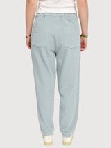 Pantaloni da donna in velluto a coste color blu perla | Mazine