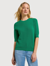Green Half-Sleeve Jumper | Lanius