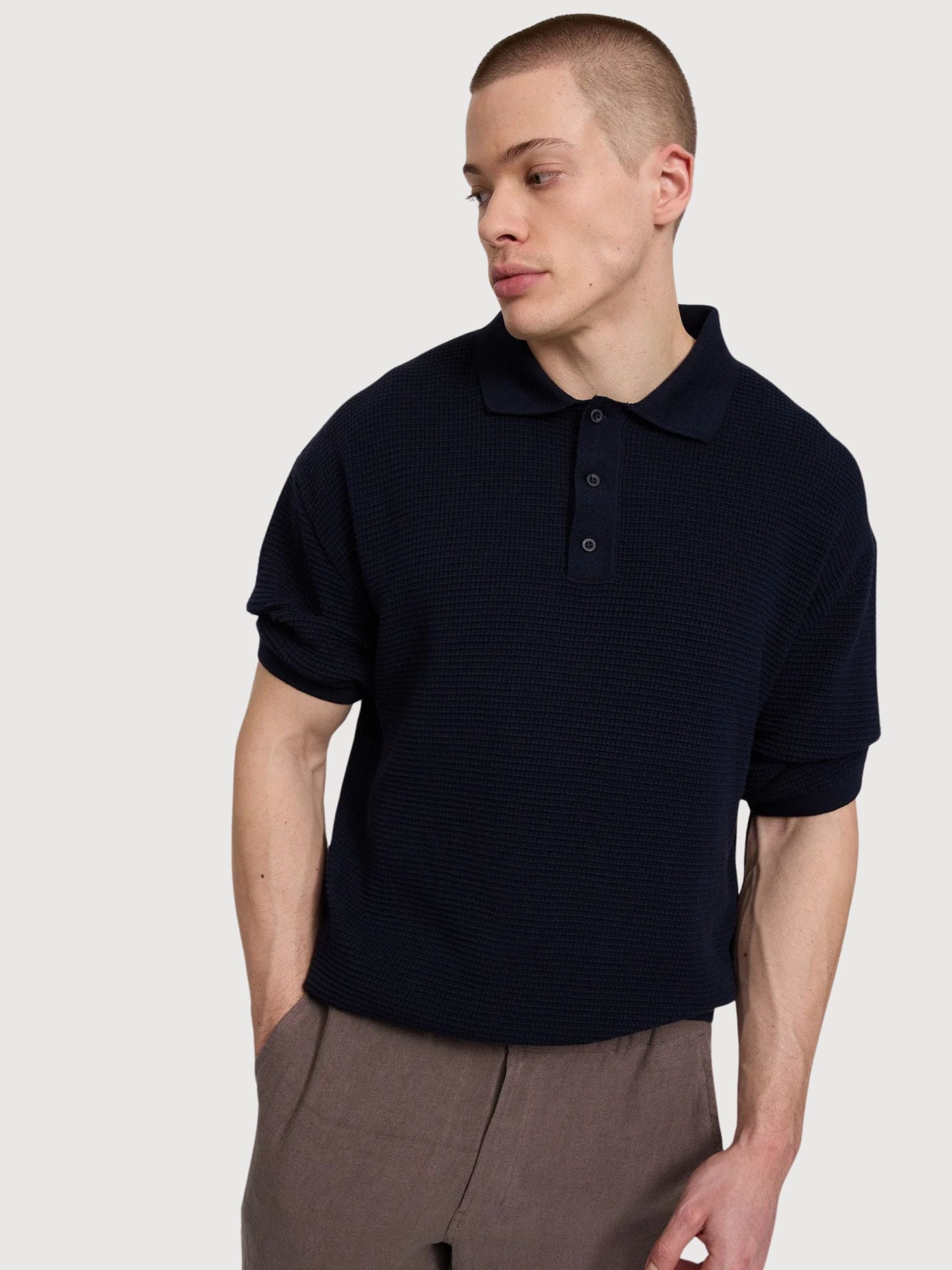Camicia Nodo Polo Uomo Indaco Gots Cotone | Mazine