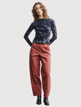 Longsleeve Pin-Tucked Black TieDye Woman | Rotholz