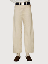 Leila Cropped Woman Pants White | KING OF INDIGO