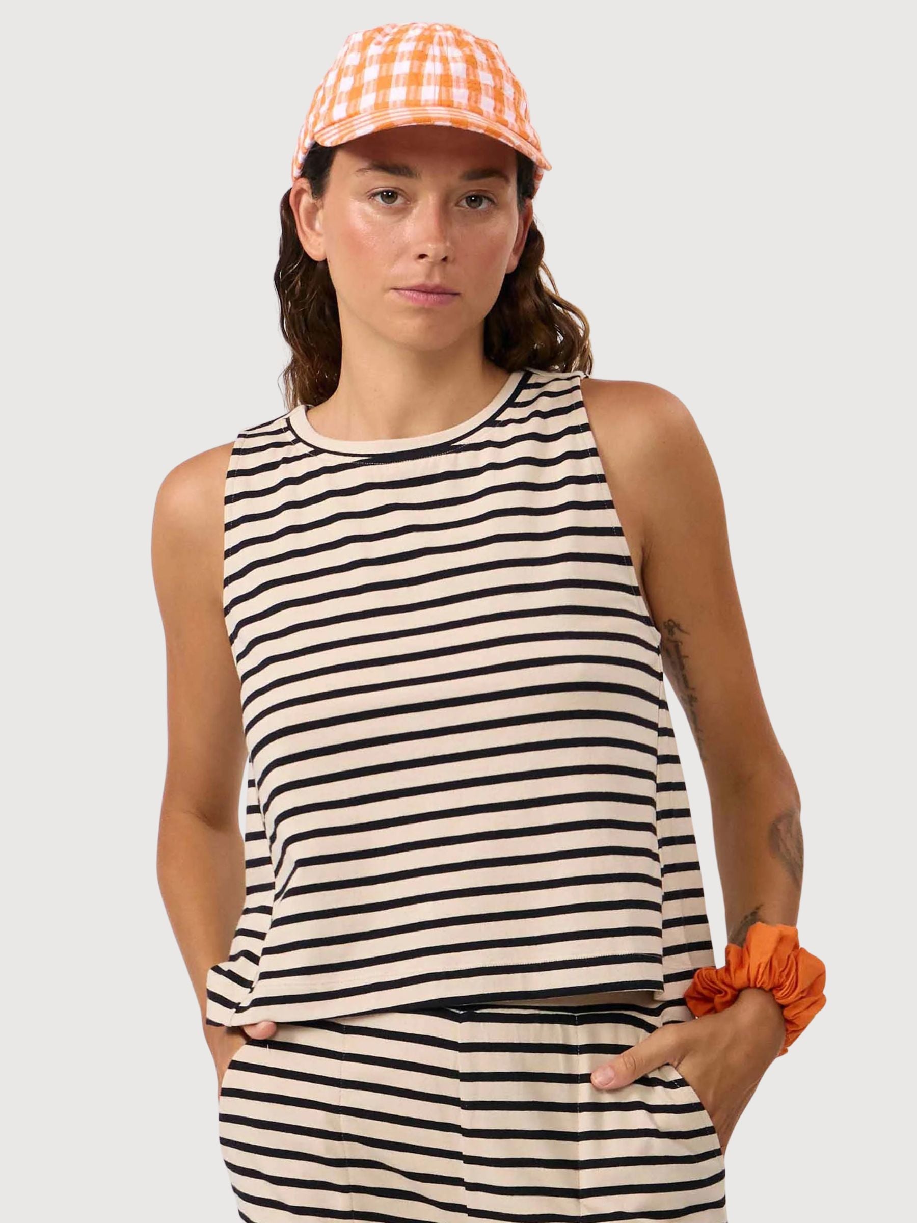 Top Sil Stripes Black Woman Cotton | Suite13lab