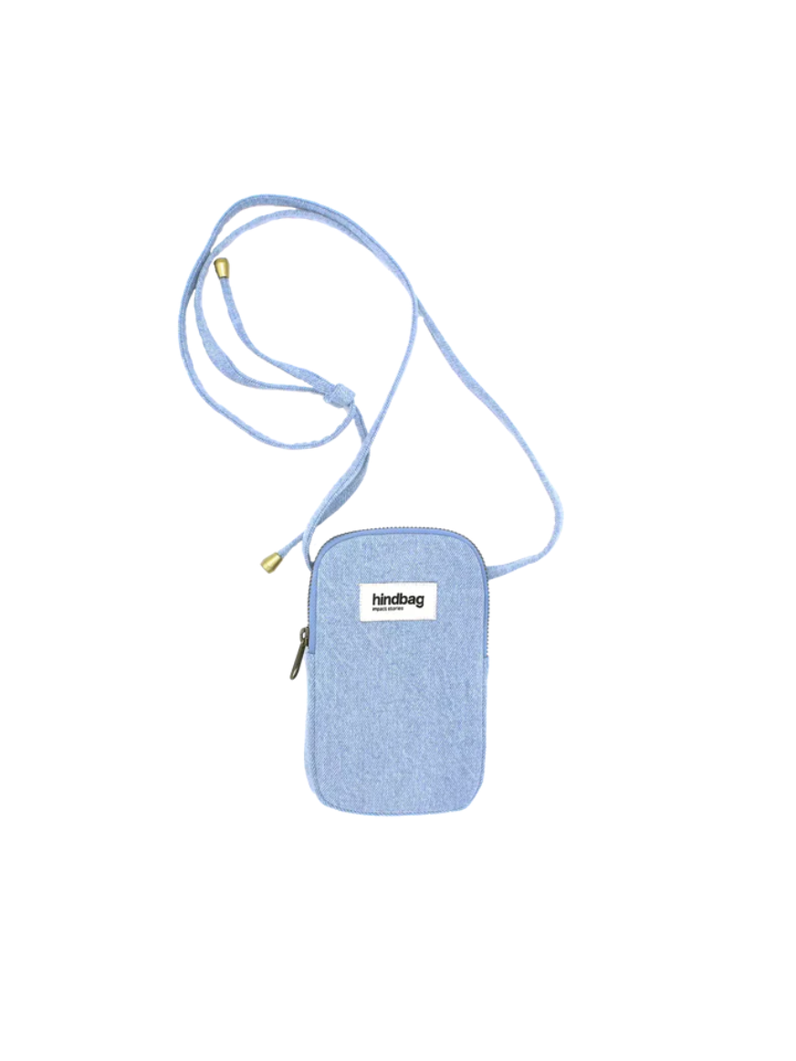 Conto Pochette Téléphone Denim Bleu | Hindbag