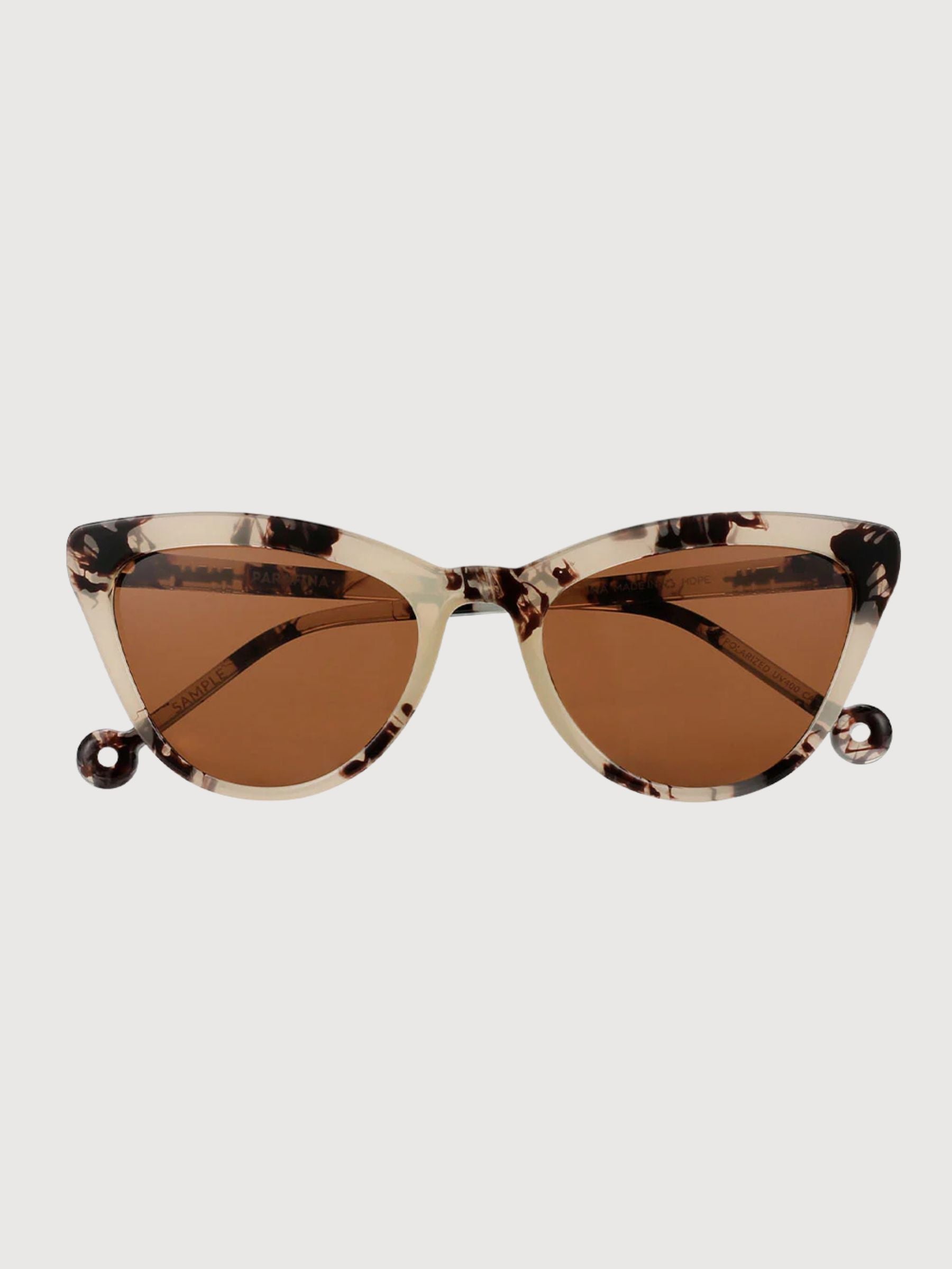 Sunglasses Colina Multicolor Unisex featuring stylish cat-eye design and brown lenses, made from recycled HDPE plastic.