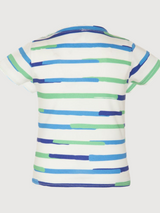 Alex T-shirt Stripes blu verde | Cora Happywear