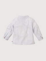 Camicia bambino e bambino a righe in cotone organico bianco | People Wear Organic