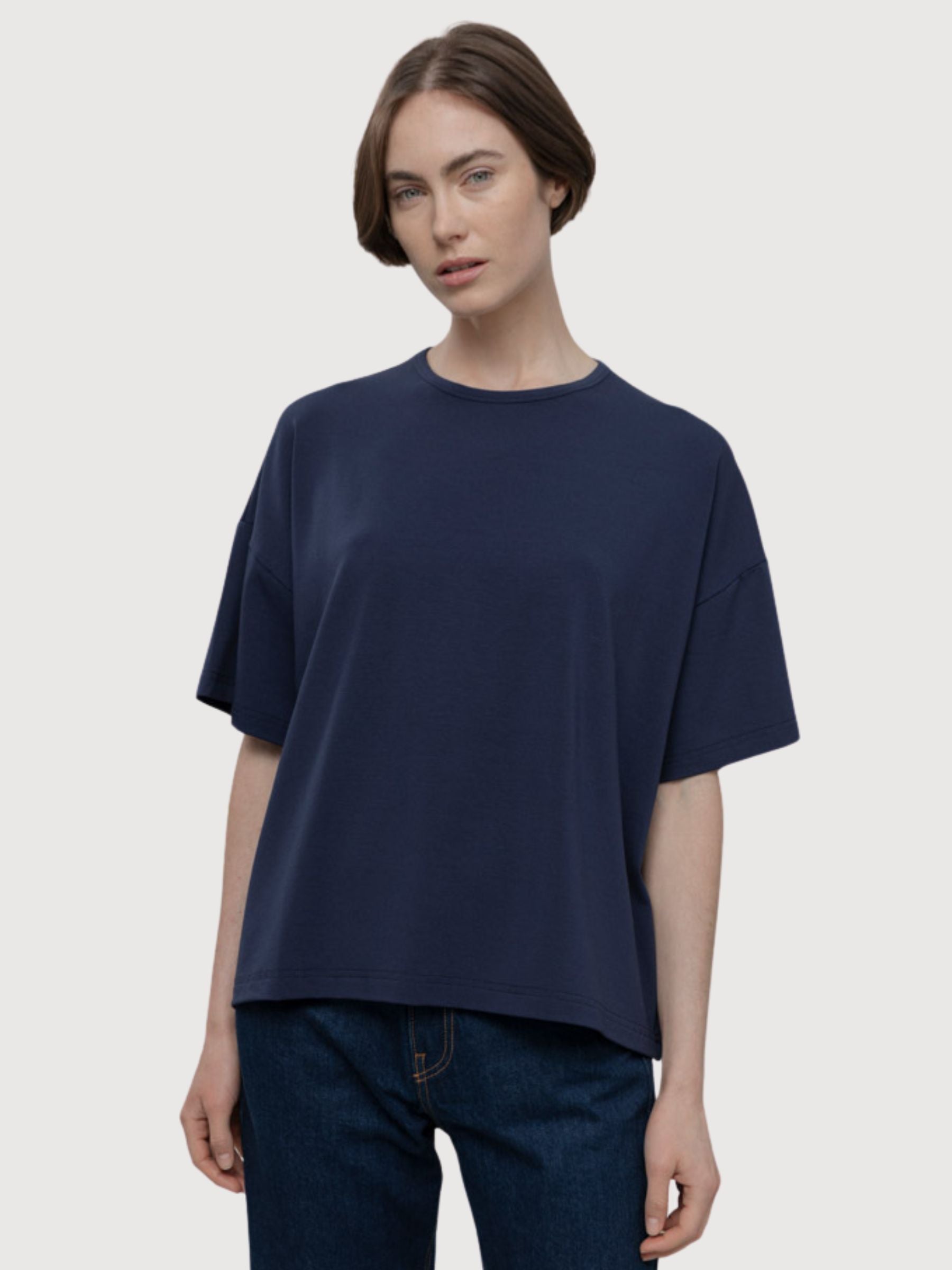 T-Shirt Sienna Woman Blue Mora Viscose | Rifo