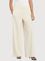 Gestreifte Hose Weiß/Schwarz aus Baumwolle | Lanius