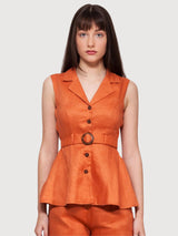 Petunia Burnt Orange Peplum Top | Balaquin