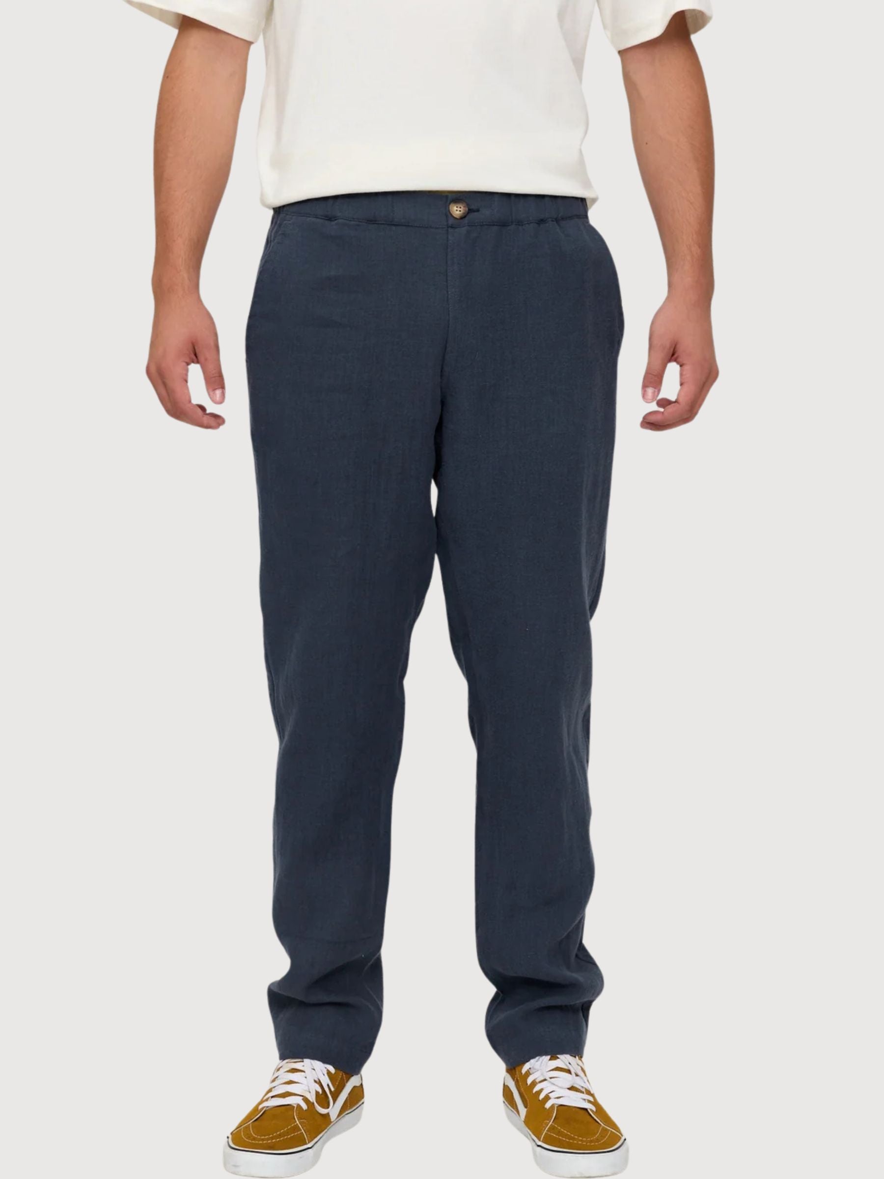 Trouser Regular Linen Man Ink Blue | Mazine