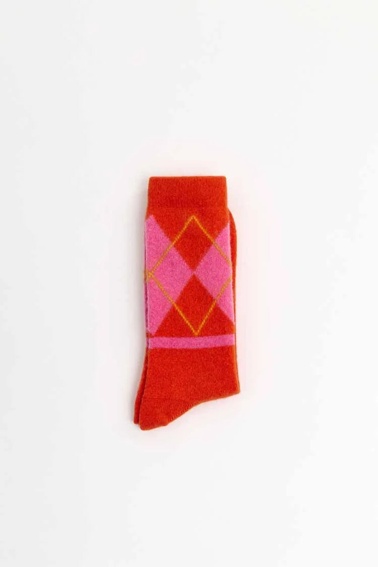 Argyle Socken Wolle Orange | SUITE13LAB