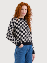 Pullover Arendal  Jacquard-Motiv mit Katzenmotiv | Dedicated