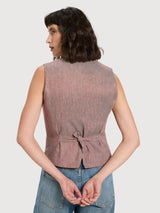 Weste OCS Mocca/Creme made of Linen & Organic Cotton| Lanius