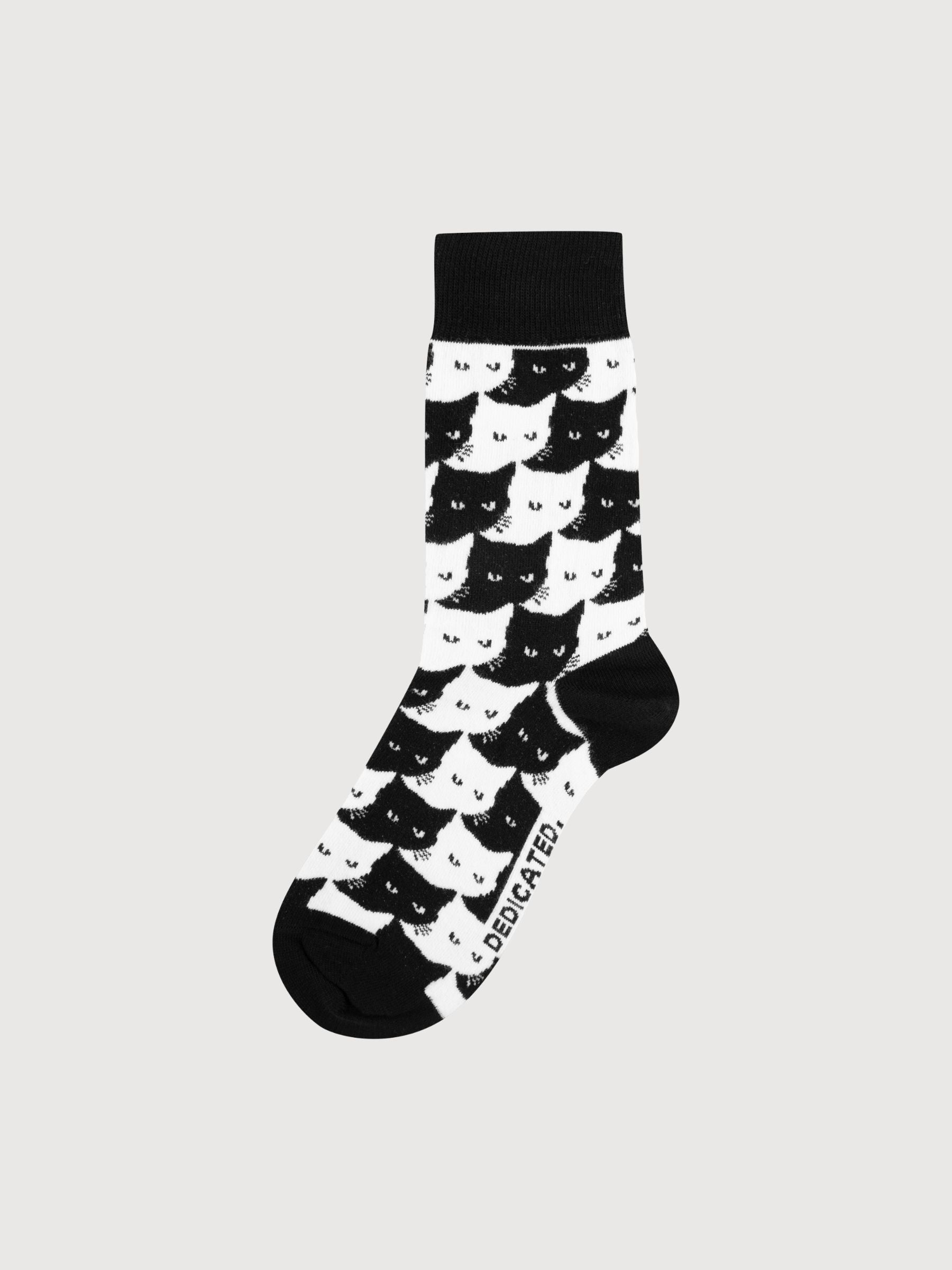 Socken Sigtuna Pepita Cats Schwarz | Dedicated