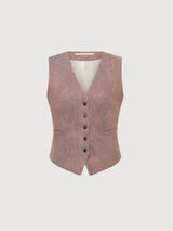 Weste OCS Mocca/Creme made of Linen & Organic Cotton| Lanius