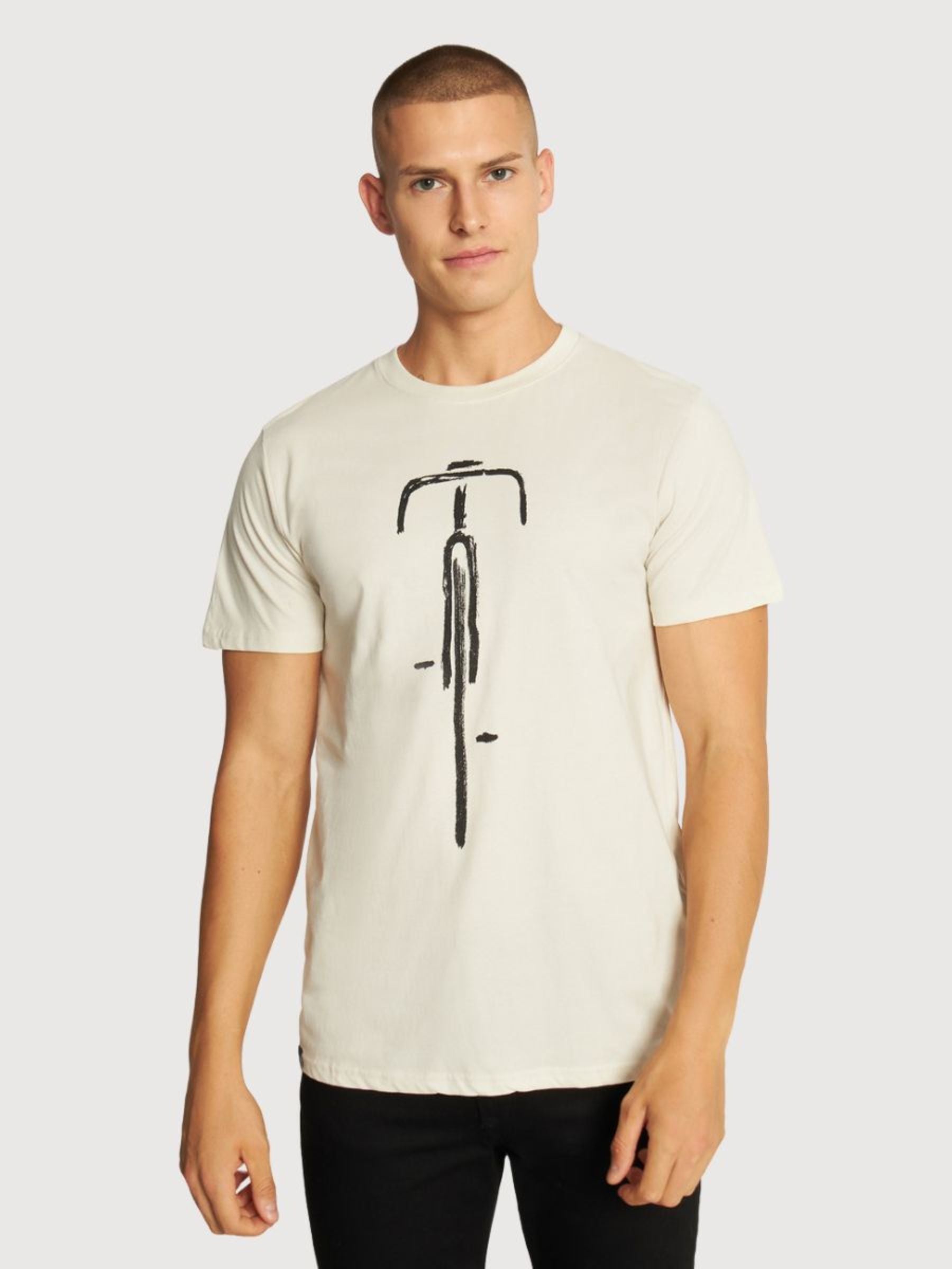 T-Shirt Stockholm Bike Front Oat Organic Cotton | Dedicated