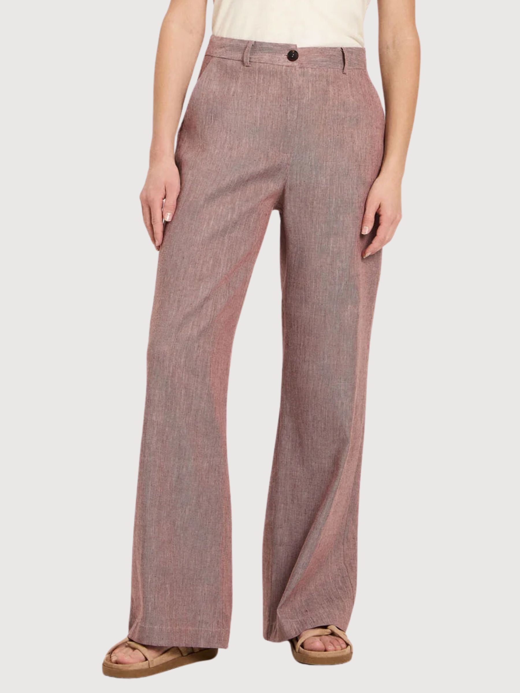 Marlenehose OCS Dark Mocca/Creme made of linen & organic cotton | Lanius