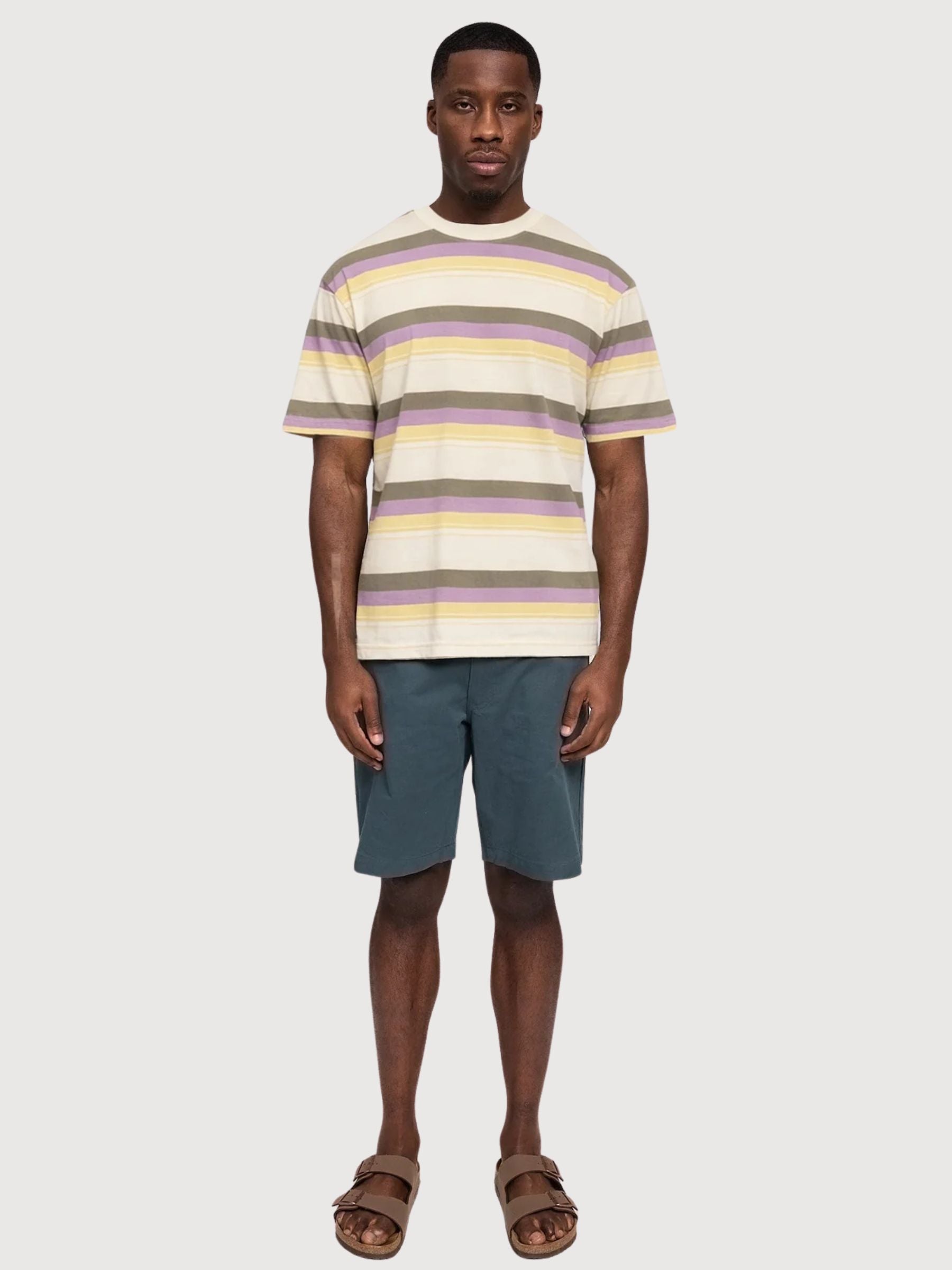 T-Shirt Bold Striped Man White/Multicolor | Mazine