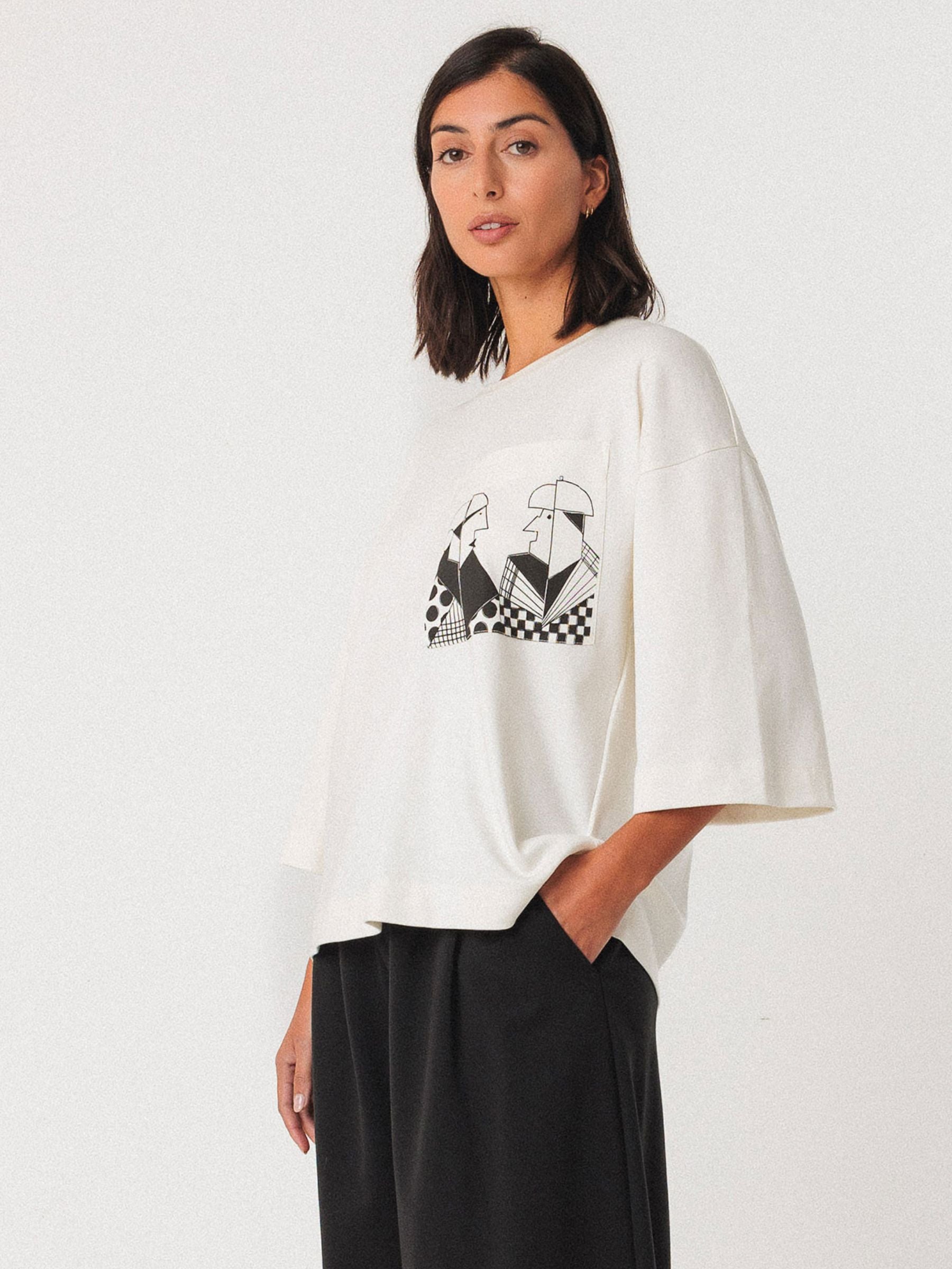 Hendaia T-Shirt Weiß Gots Baumwolle Damen | Skfk