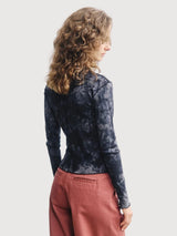 Longsleeve Pin-Tucked Black TieDye Woman | Rotholz