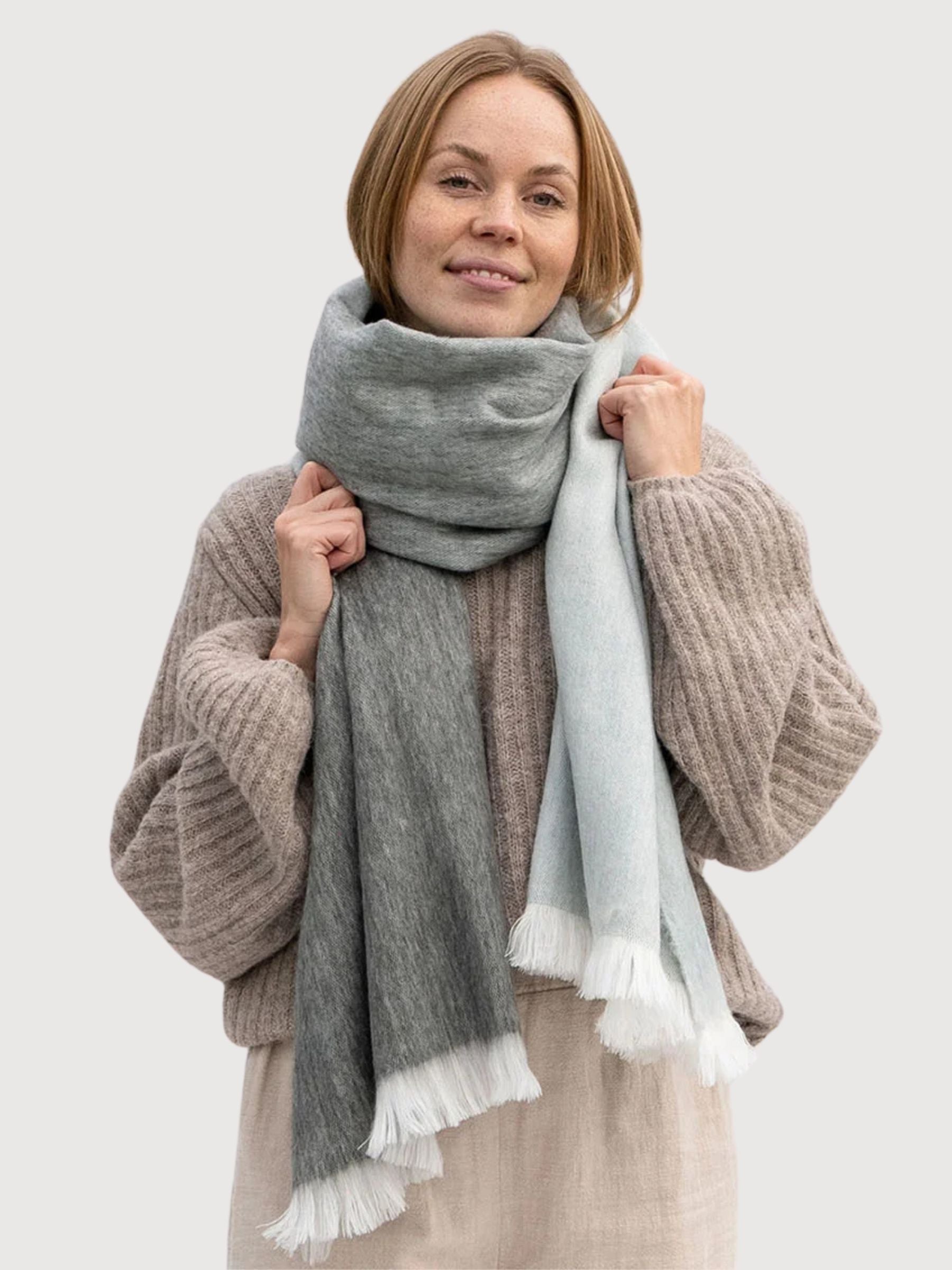 Alpaca Scarf Brushed Ombre Verdegris | Bufandy