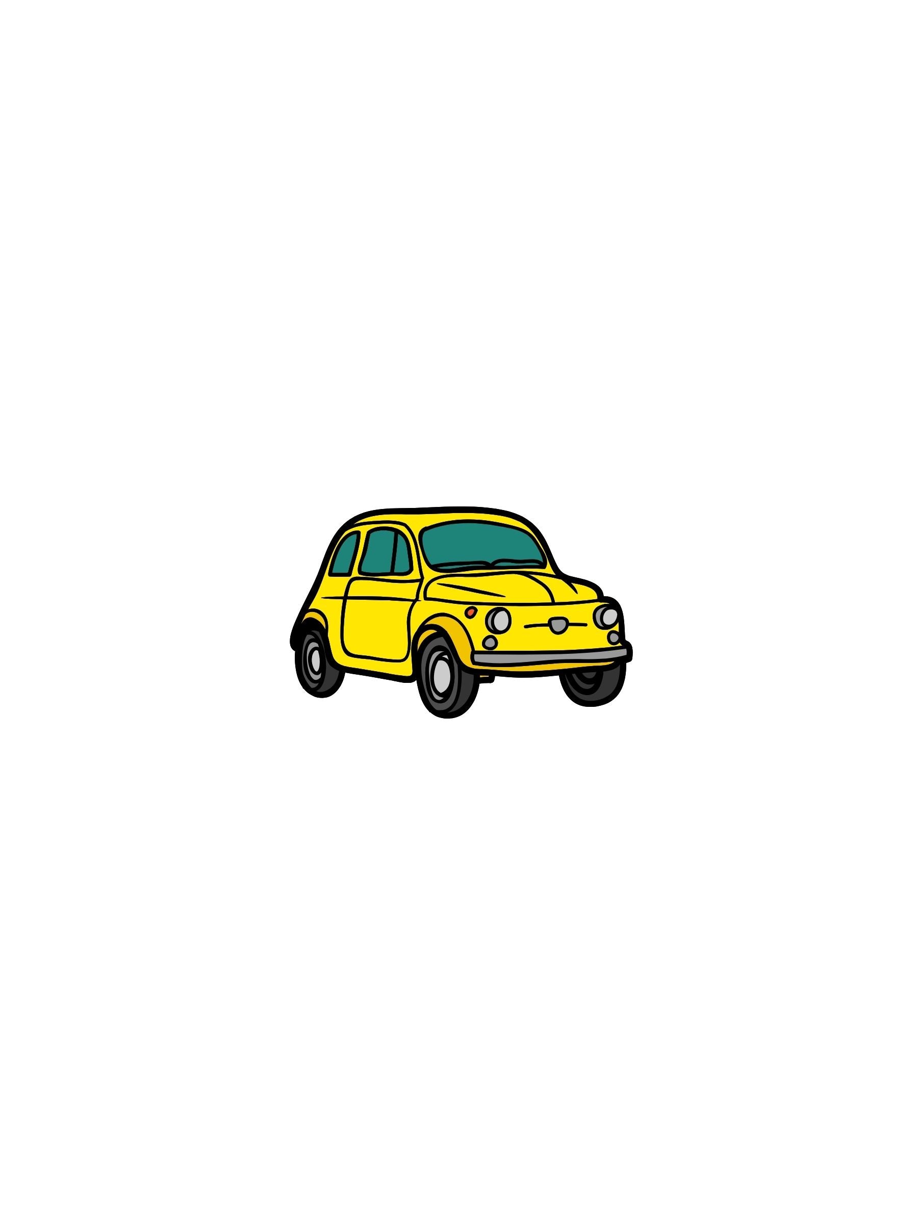 Daniel T-shirt with yellow car print | Re-bello
