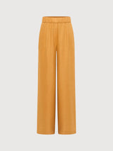 Trouser Wideleg Dark Honey Gots Linen | Lanius