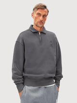Sweatshirt Zip Troyer Grey Man | Armedangels