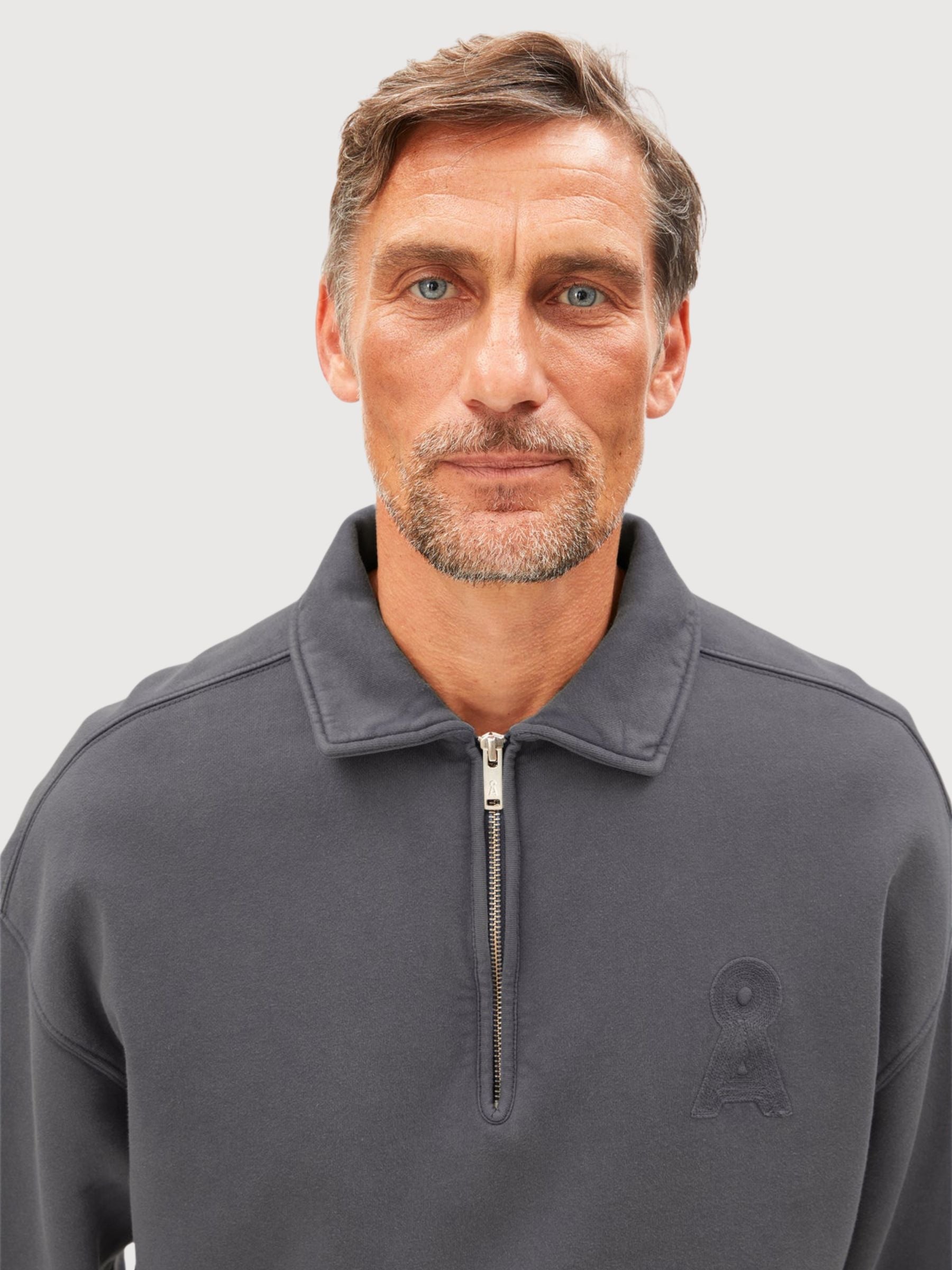 Sweatshirt mit Reißverschluss, Troyer Grau, Herren | Armedangels