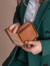 Wallet Sonny Square Cognac Apple Leather | O My Bag
