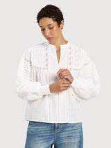Blouse Lace White GOTS in Cotton | Lanius