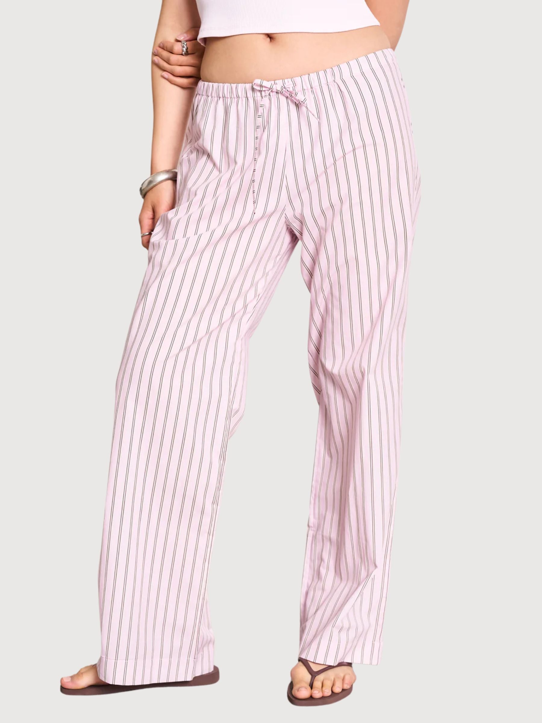 Mid Rise Loose Pants Cetos Light Orchid Gestreift | Jan e June