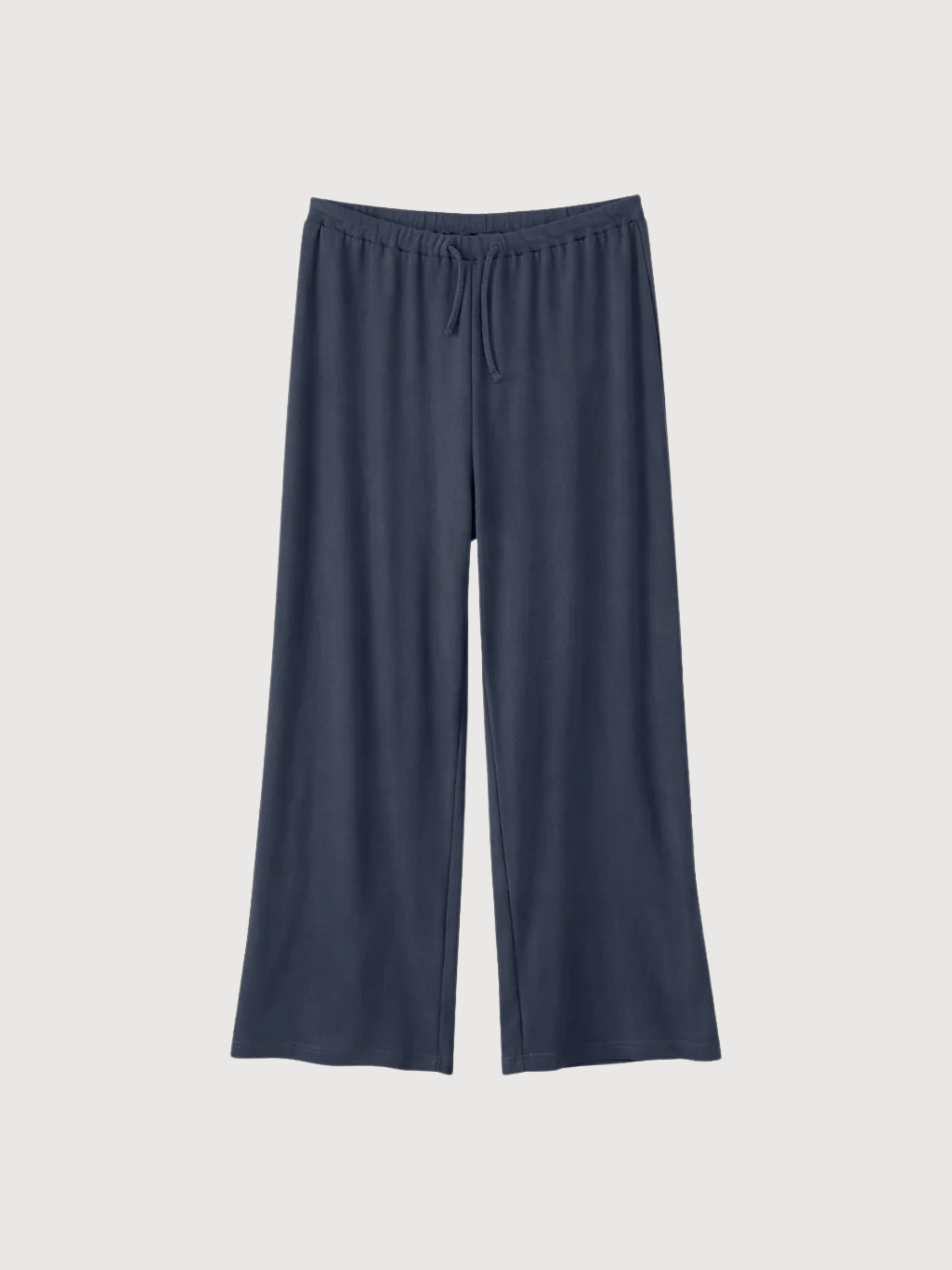 Pantaloni a coste a righe da donna in cotone blu inchiostro | Mazine