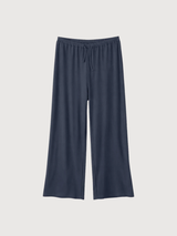 Pantaloni a coste a righe da donna in cotone blu inchiostro | Mazine