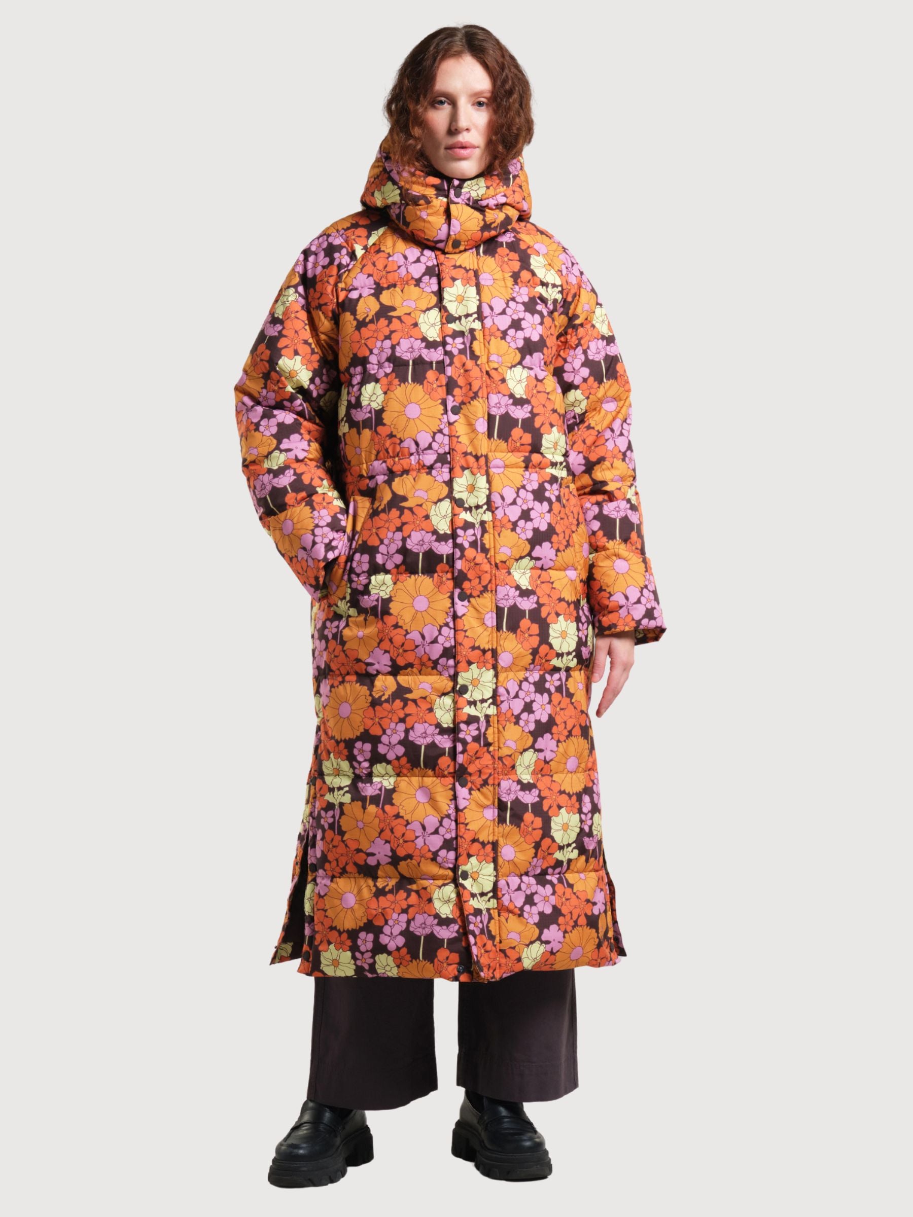 Long Puffer Jacket Karmas Flower Power | Dedicated