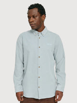 Camicia da uomo in velluto a coste blu perla | Mazine