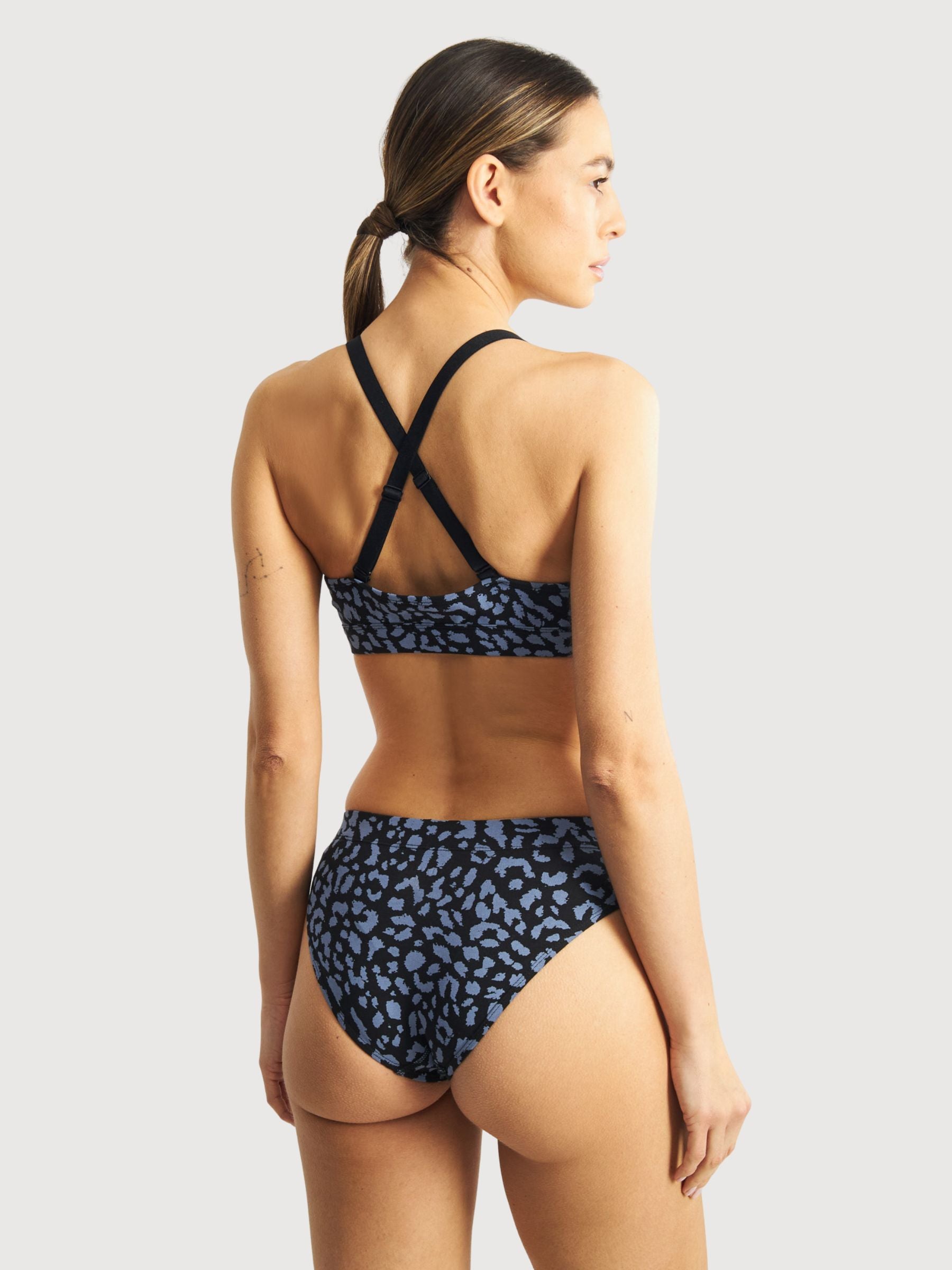 Weicher Bra Junsele Leopard Steel Blau | Dedicated