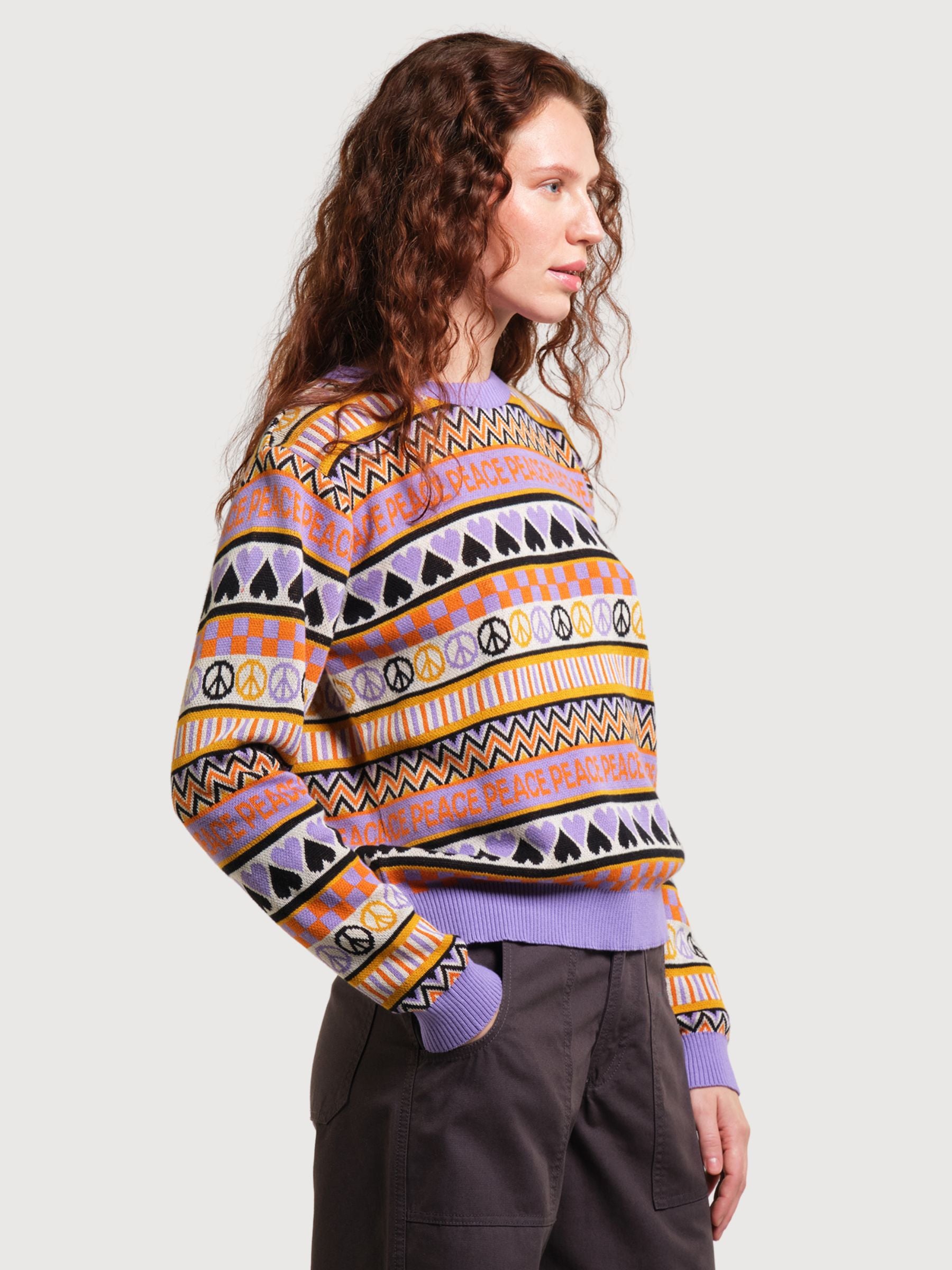 Sweater Arendal Peace Purple | Dedicated