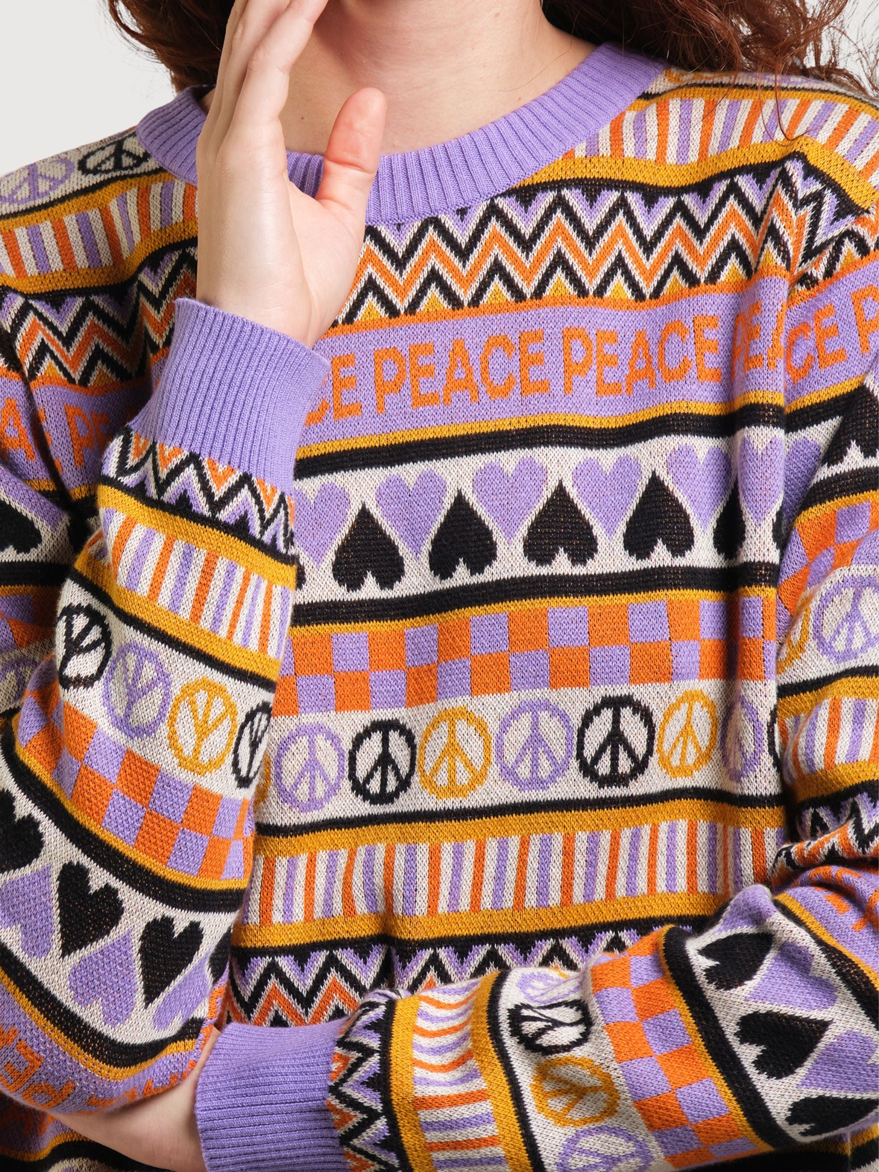 Sweater Arendal Peace Purple | Dedicated