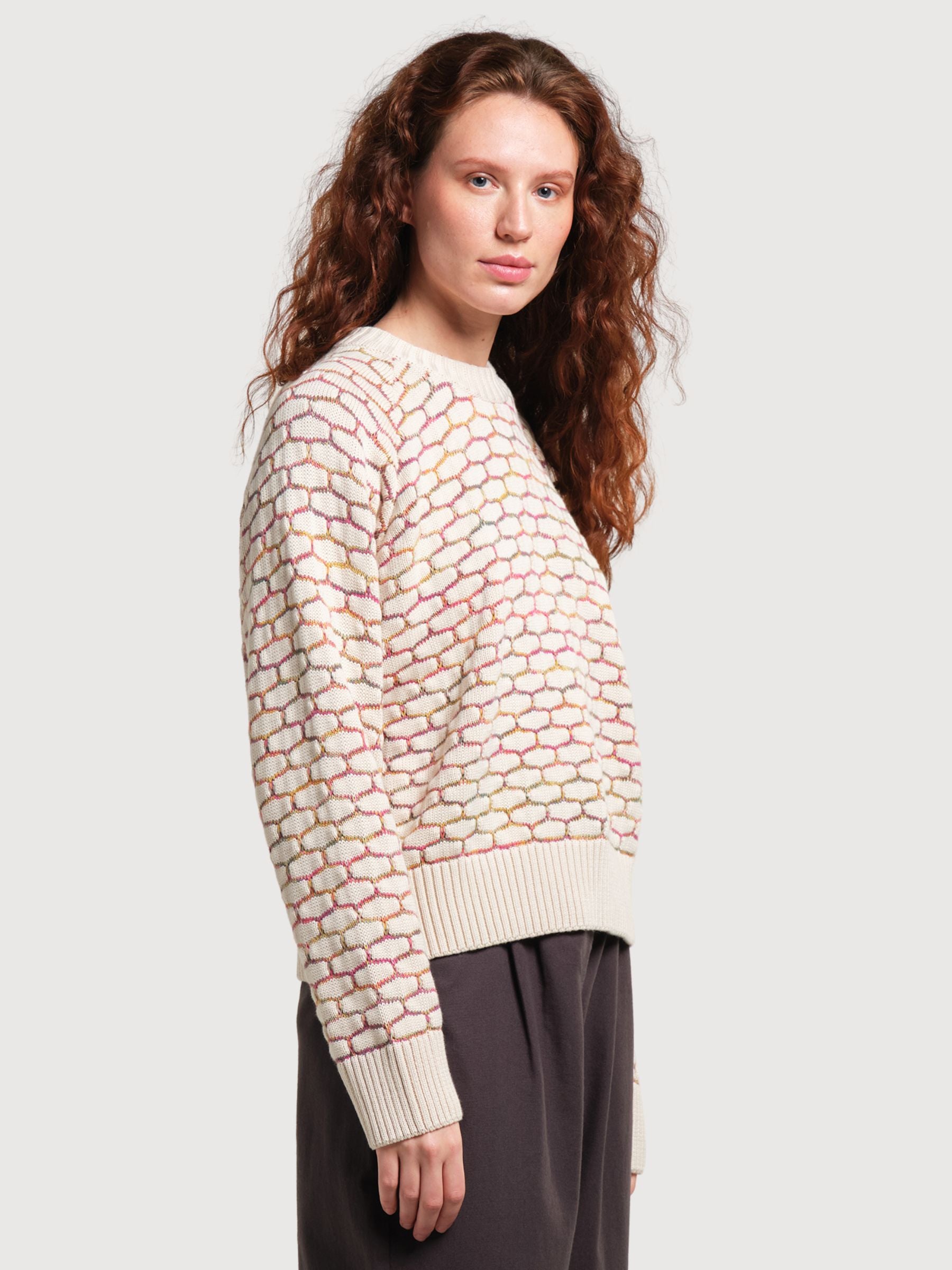 Sweater Husie Honey Comb Vanilla White | Dedicated