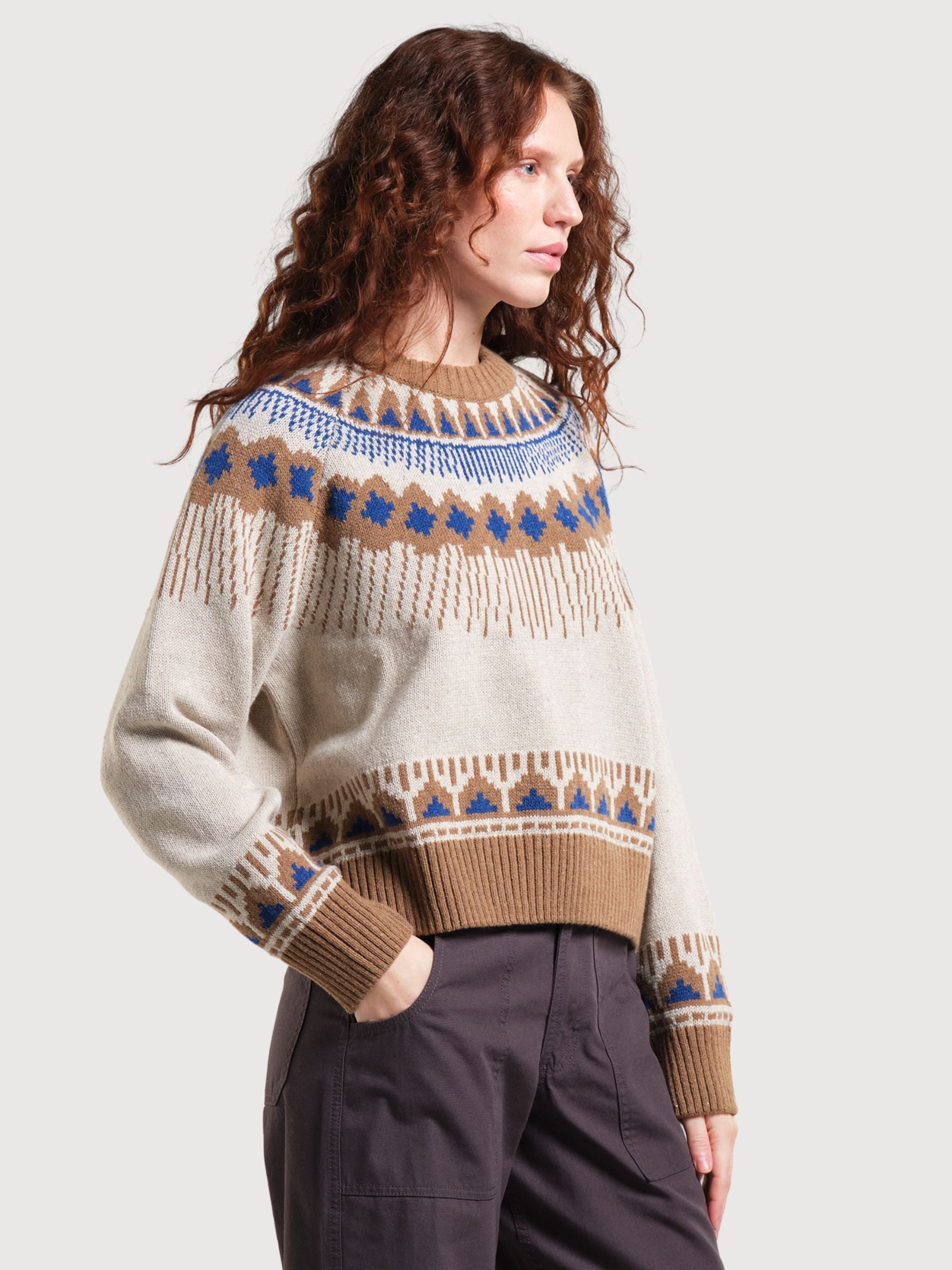 Maglione Senja Fair Isle Pearl White | Dedicated