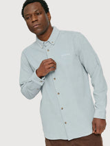 Camicia da uomo in velluto a coste blu perla | Mazine