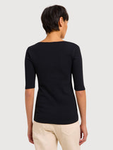 Half Sleeved Shirt Black in Organic Cotton | Lanius