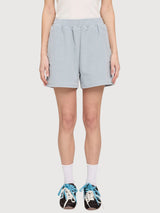 Pantaloncini da donna in velluto a coste, cotone, blu perla | Mazine