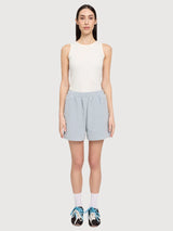 Pantaloncini da donna in velluto a coste, cotone, blu perla | Mazine