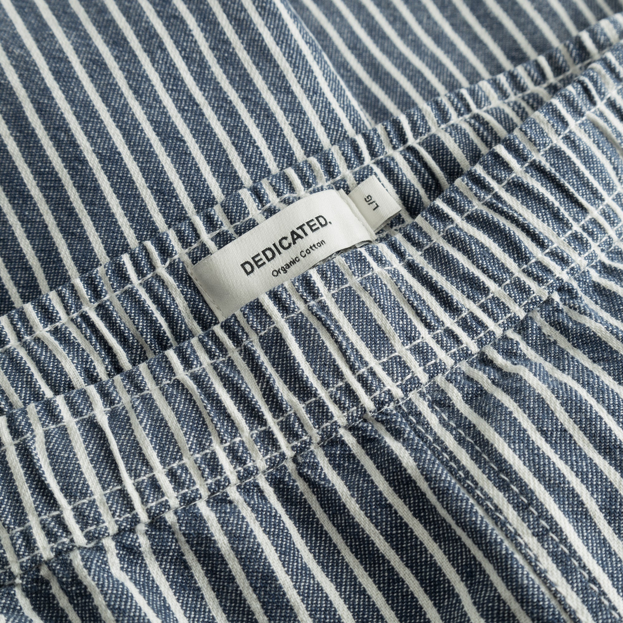Shorts Vejle Work Stripe Blue Cotton | Dedicated