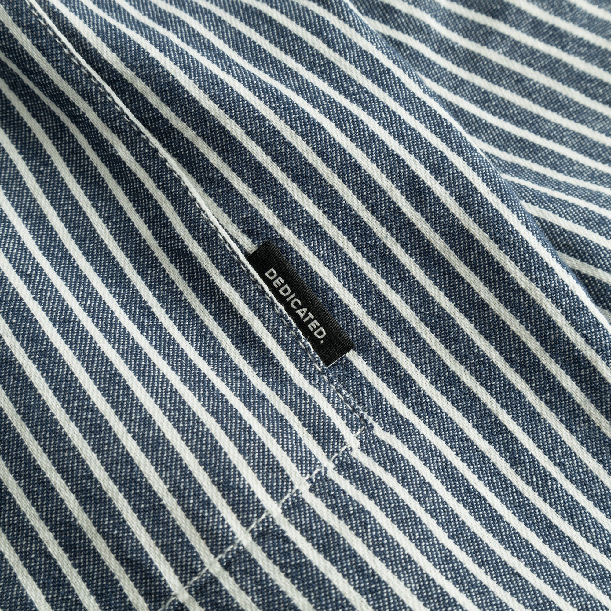 Shorts Vejle Work Stripe Blue Cotton | Dedicated