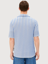 Strick-Poloshirt Gestreift Reines Wedgwood | Armedangels