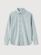 Camicia da uomo in velluto a coste blu perla | Mazine